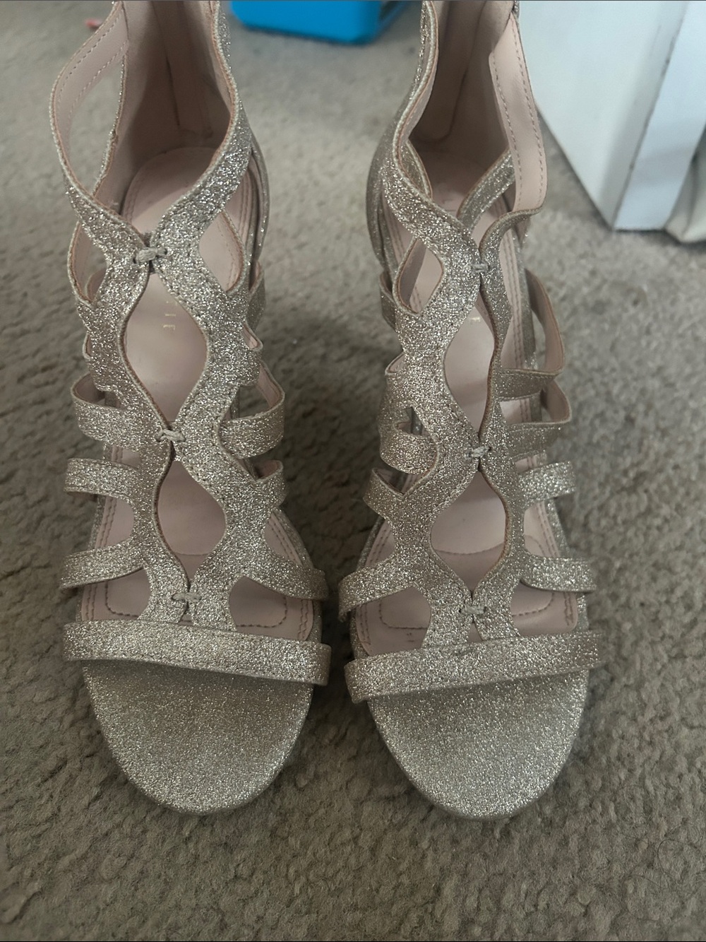 Sparkly heel sandals